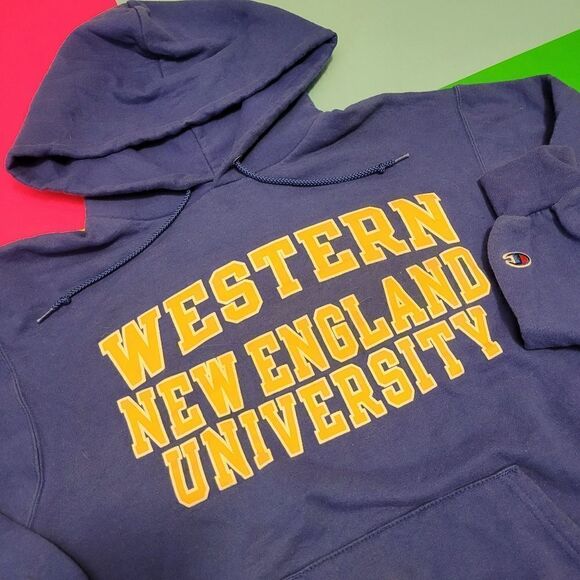 Vintage 90s Champion Western New England University hoodies sweatshirt sweater - Picture 1 of 4